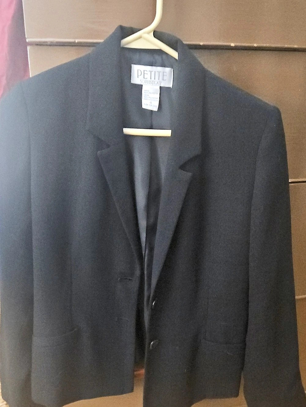 Petite Sophisticate Women's Polyester Blazer Black Size 4 Like New